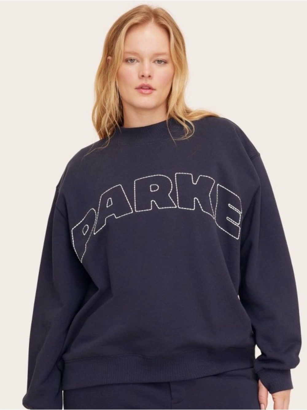 Parke Logo Crewneck Sweatshirt - Navy NWT Size L/XL